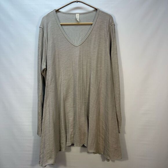 North Star Base Gray Beige Hi-Low Hem Long Sleeve V-Neck T-Shirt Bundle of 2 XS - Picture 5 of 13